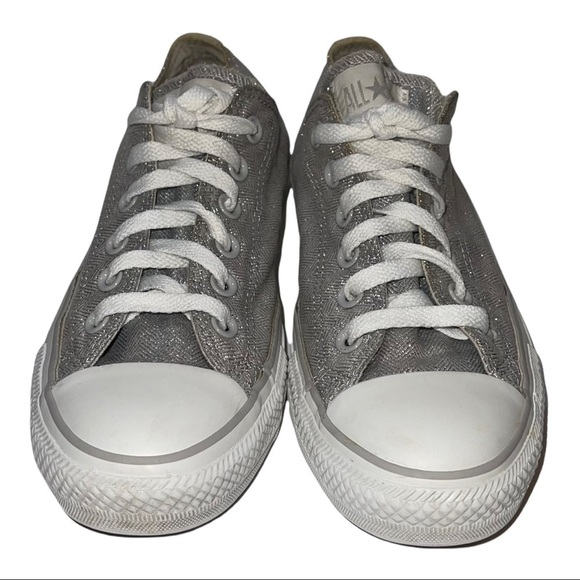 Converse Chuck Taylor All Star Lo Glitter Sneakers Size 8 - Picture 2 of 7